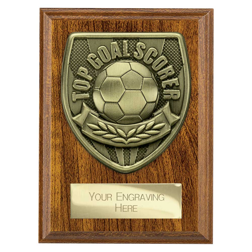 Football Top Scorer Walnut Plaque Award