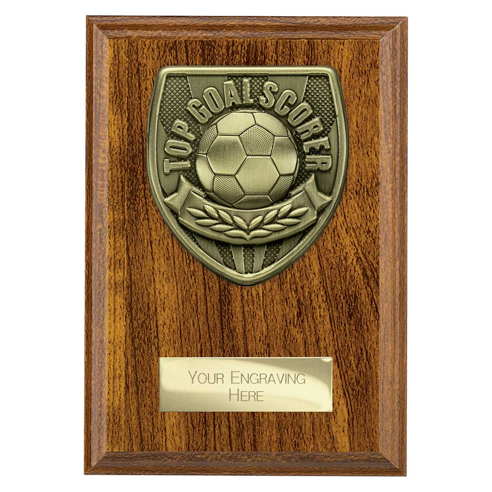 Football Top Scorer Walnut Plaque Award