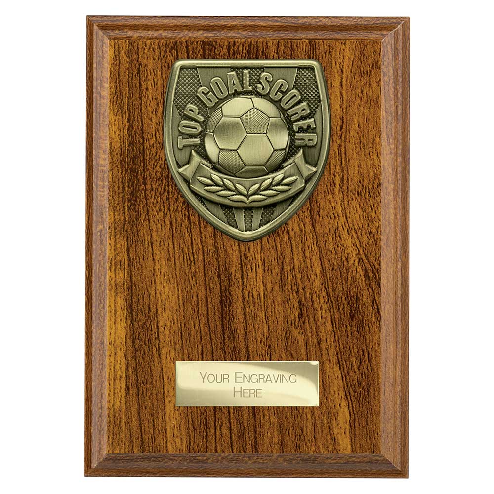 Football Top Scorer Walnut Plaque Award