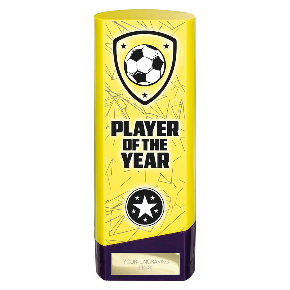 Prime Player of the Year Football Trophy (Yellow/Purple)