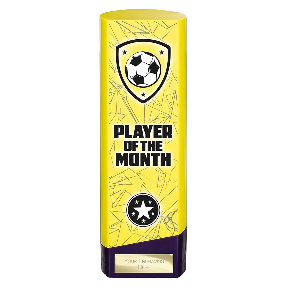 Prime Player of the Month Football Trophy (Yellow/Purple)