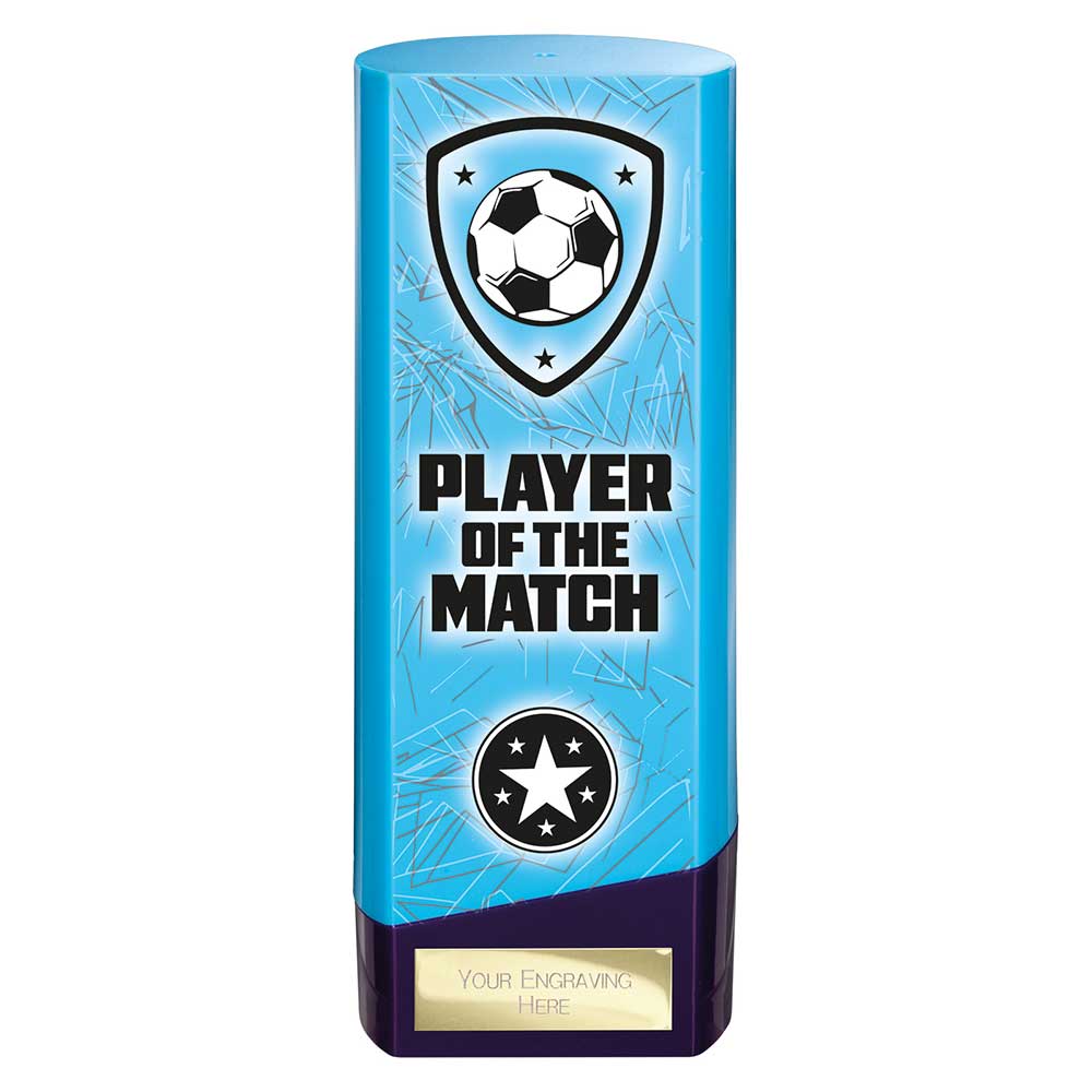 Prime Player of the Match Football Trophy (Blue/Purple)