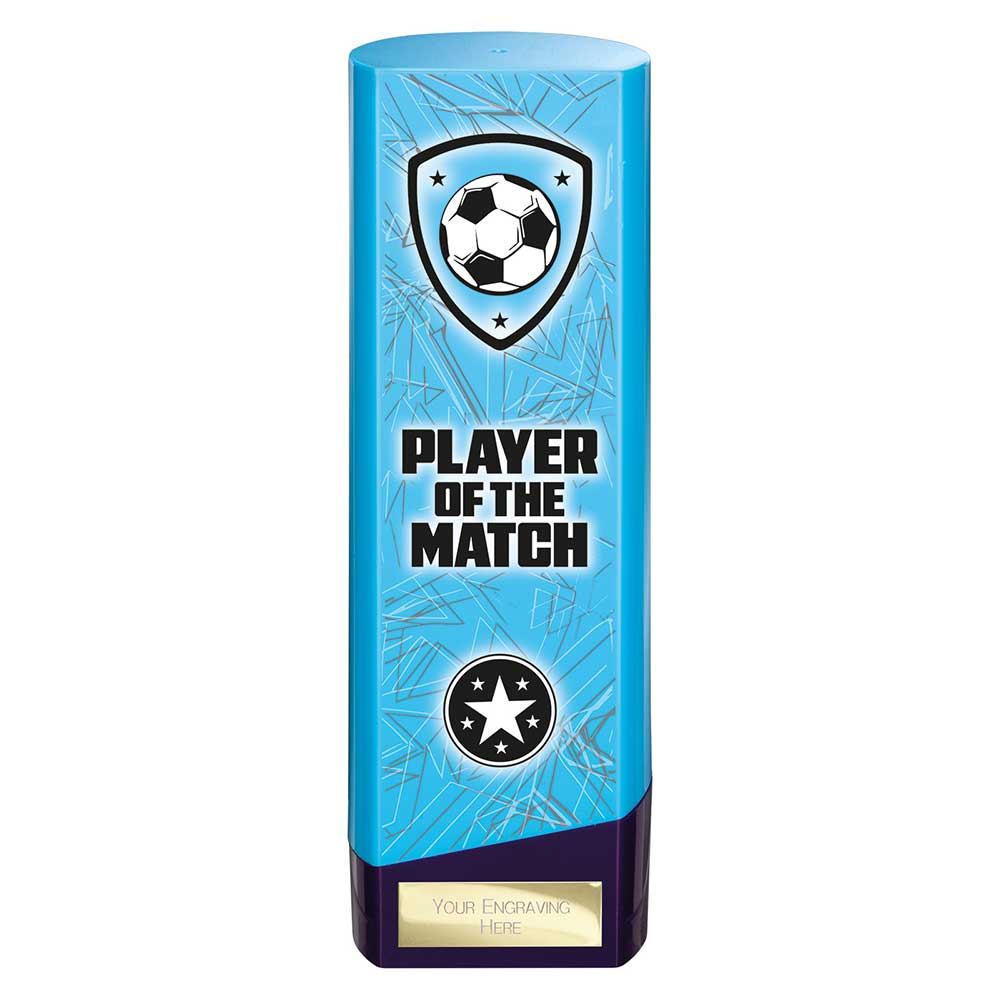 Prime Player of the Match Football Trophy (Blue/Purple)