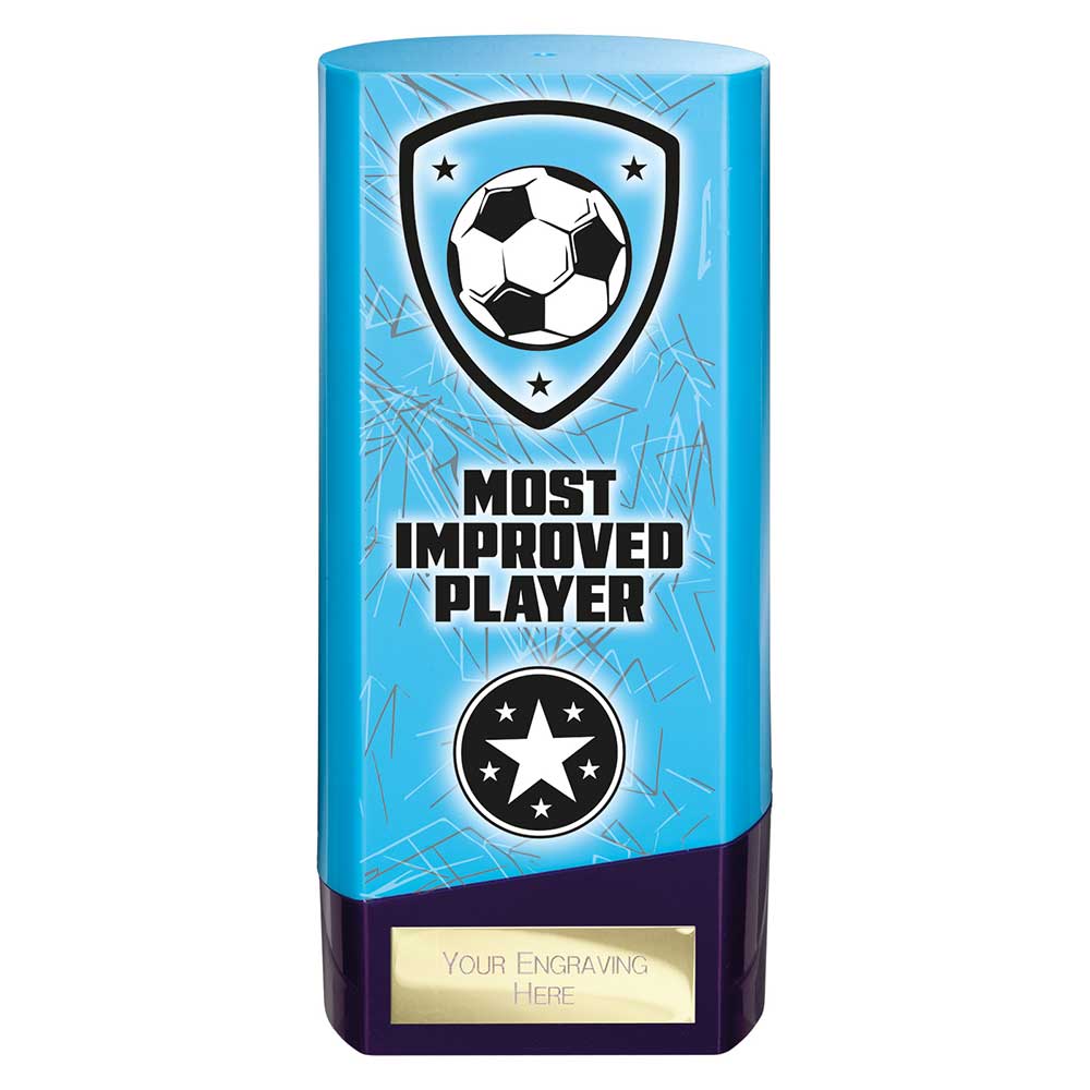 Prime Most Improved Player Football Trophy (Blue/Purple)