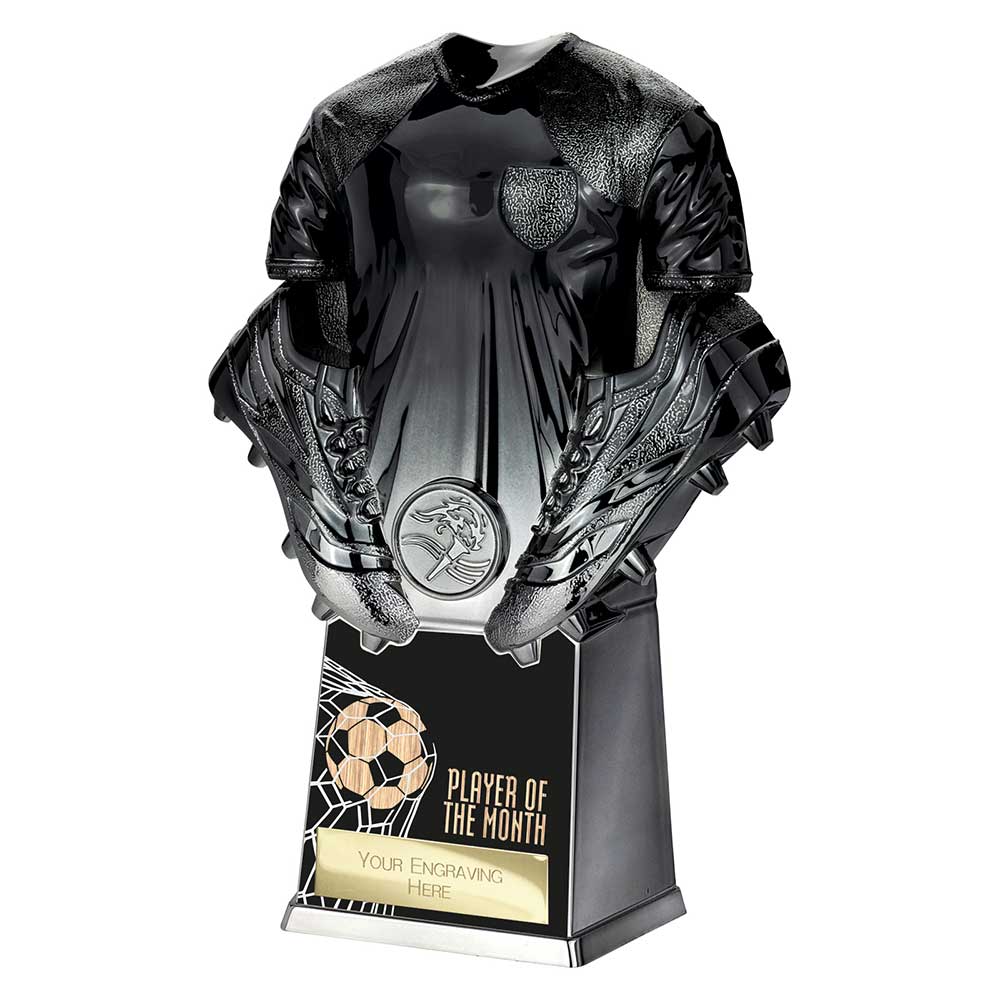 Invincible Shirt Player of the Month Football Trophy (Black/Silver)