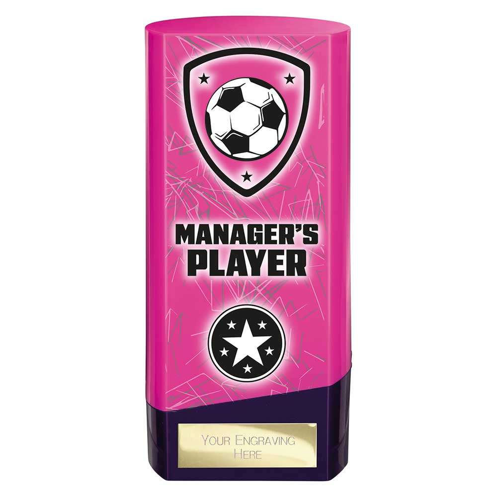 Prime Managers Player Football Trophy (Pink/Purple)