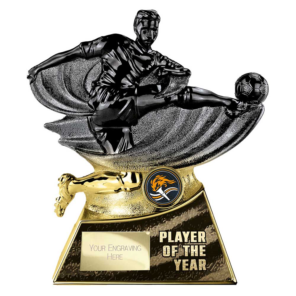 Power Strike Football Trophy - Player of the Year (Gold & Black)