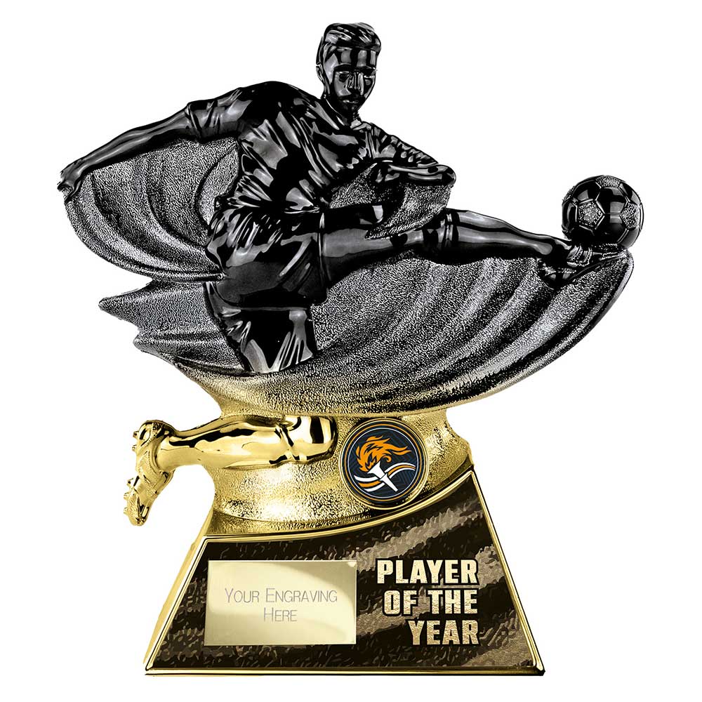 Power Strike Football Trophy - Player of the Year (Gold & Black)