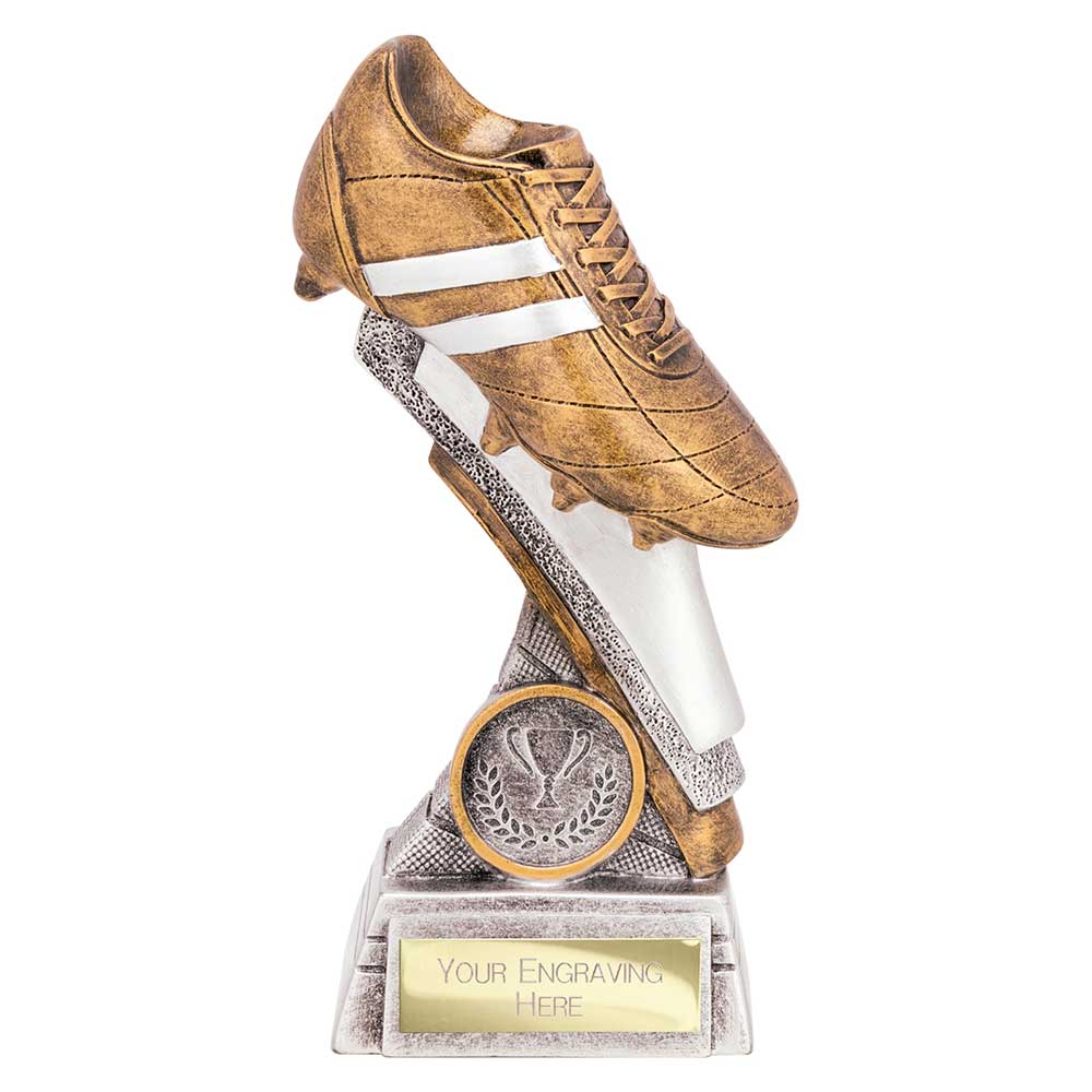 Thunder Football Boot Statue Trophy (Silver/Gold)