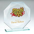 Jade Glass Octagon Award with Silver Edges
