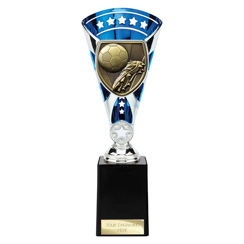 Cobra Trophy Cup Football Boot & Ball (Silver/Blue)