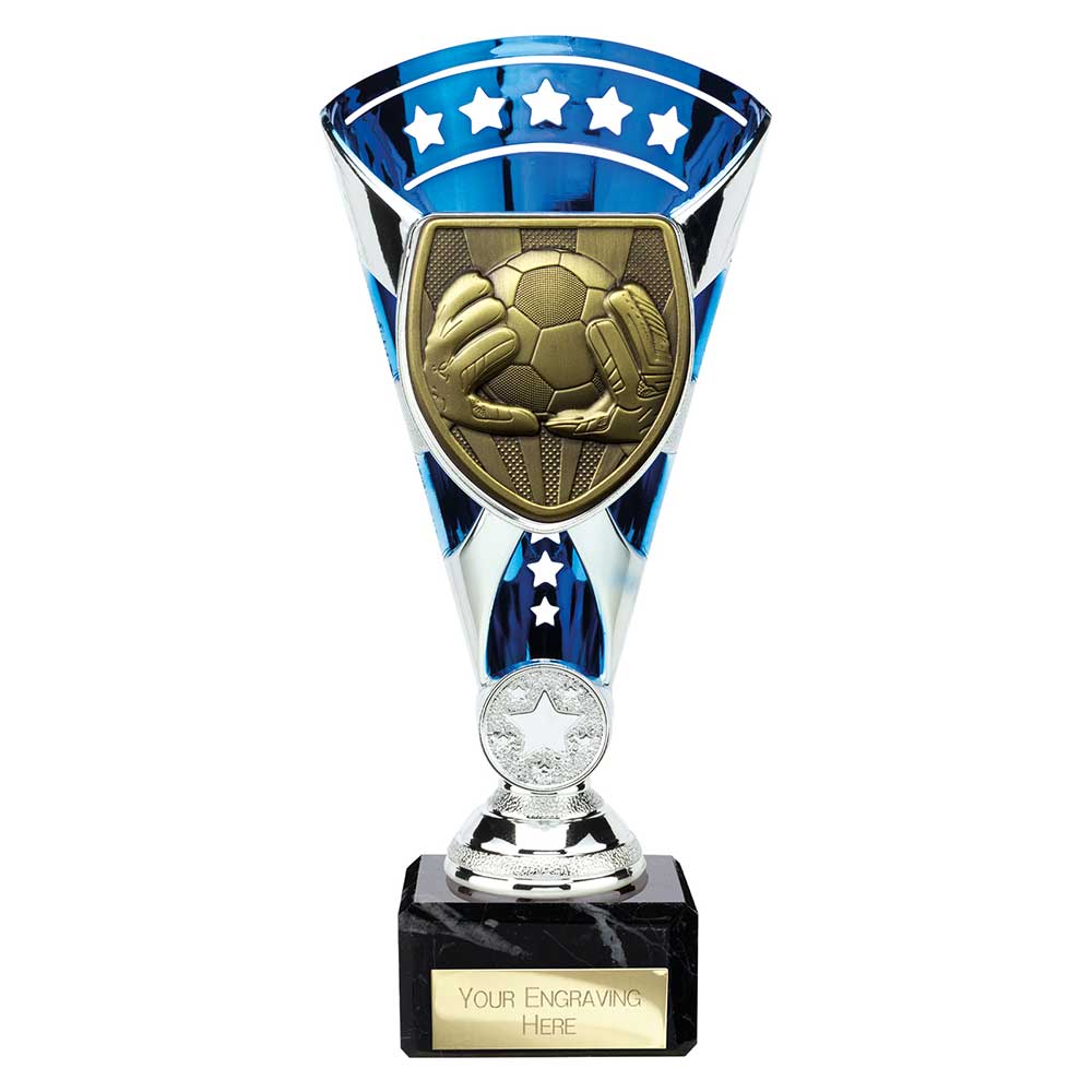 Cobra Trophy Cup Football Goalkeeper (Silver/Blue)