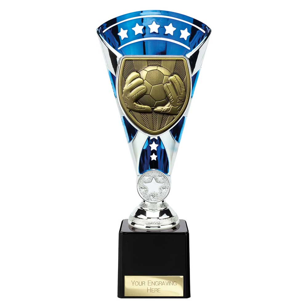 Cobra Trophy Cup Football Goalkeeper (Silver/Blue)