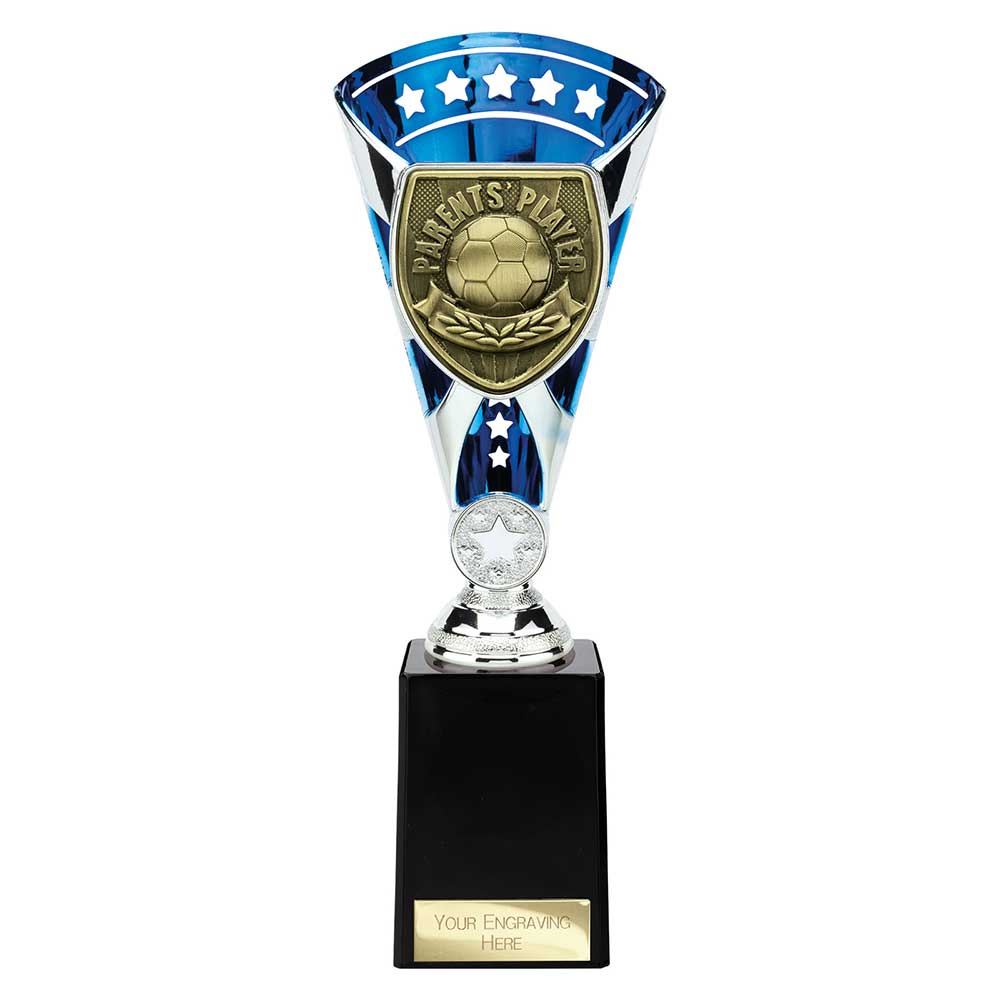 Cobra Football Trophy Cup Parents Player (Silver/Blue)