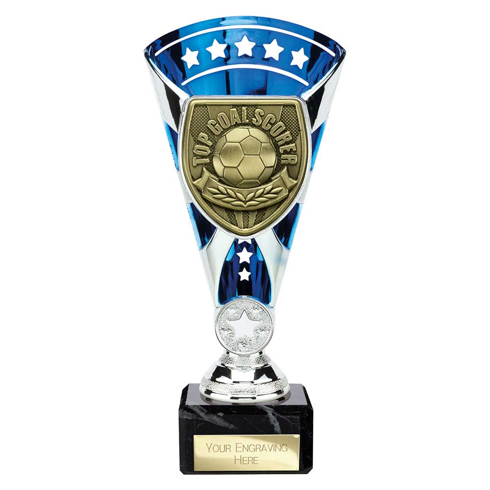 Cobra Football Trophy Cup Top Scorer (Silver/Blue)