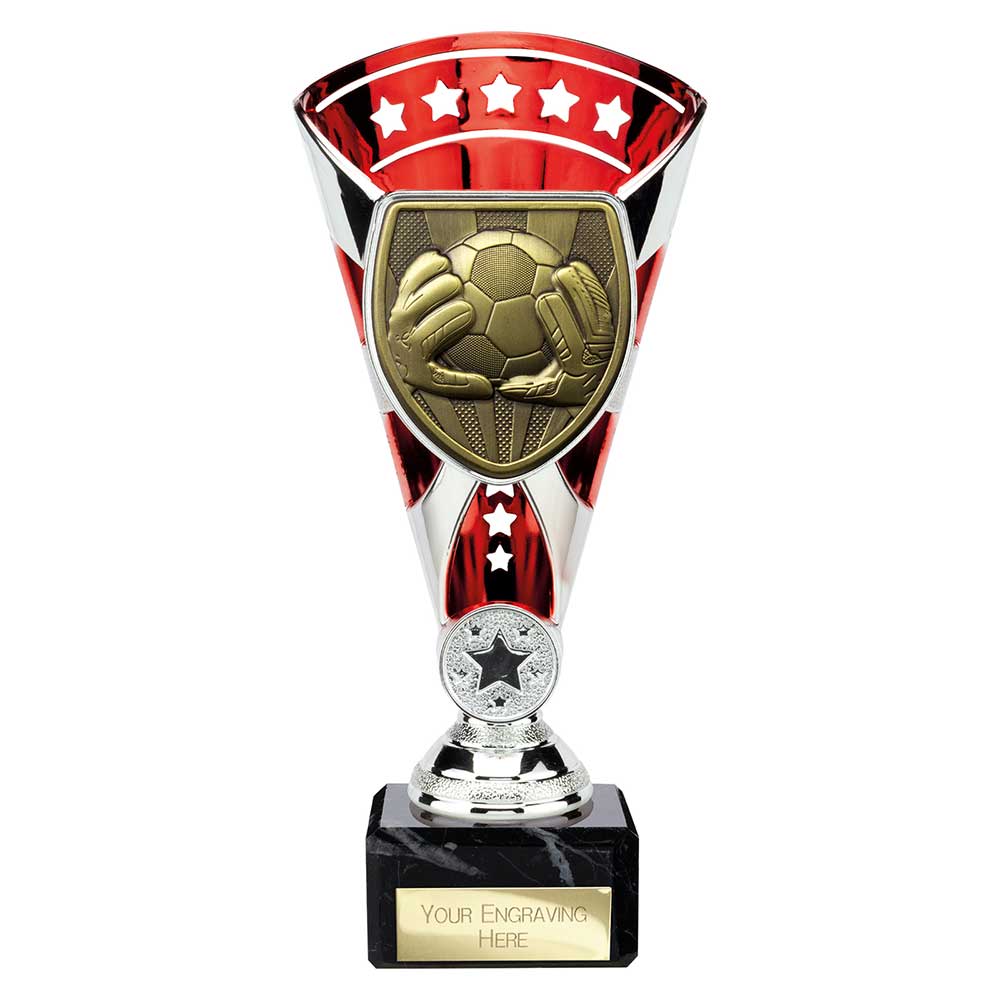 Cobra Trophy Cup Football Goalkeeper (Silver/Red)