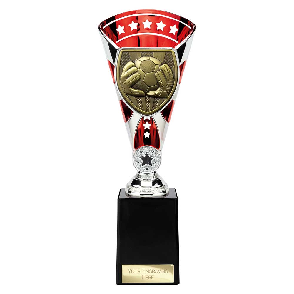 Cobra Trophy Cup Football Goalkeeper (Silver/Red)