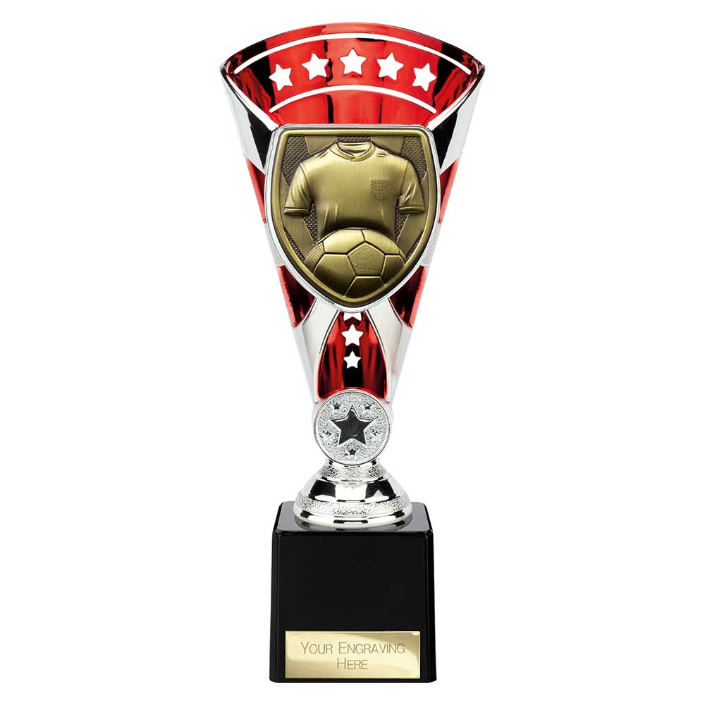 Cobra Trophy Cup Football Shirt & Ball (Silver/Red)