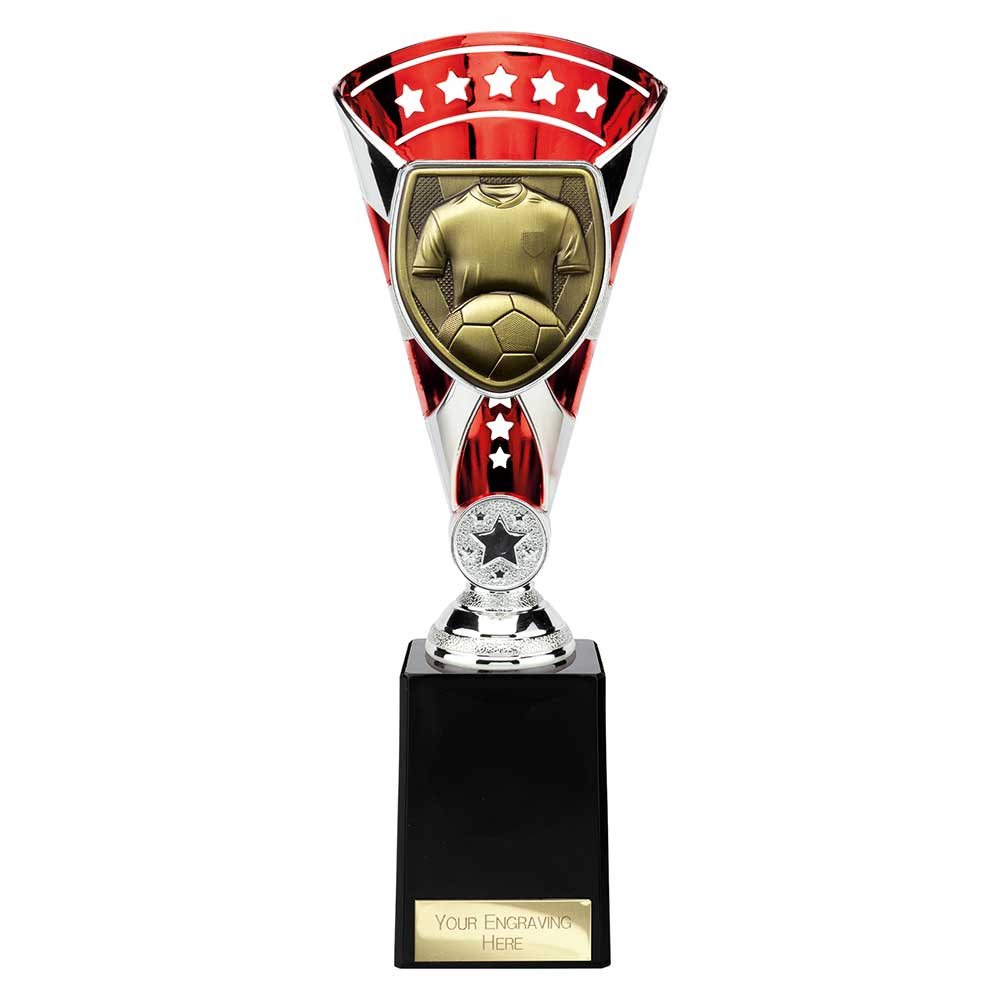 Cobra Trophy Cup Football Shirt & Ball (Silver/Red)