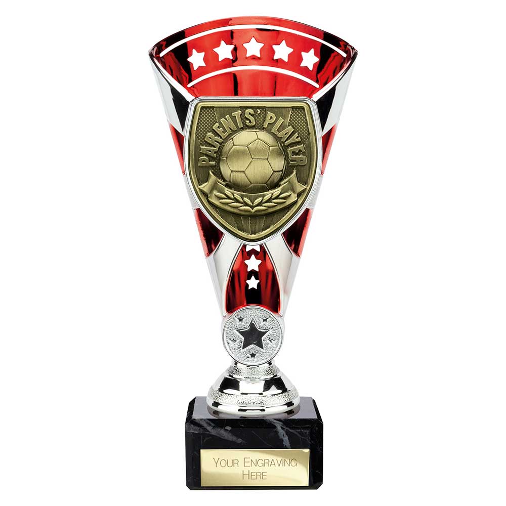 Cobra Football Trophy Cup Parents Player (Silver/Red)