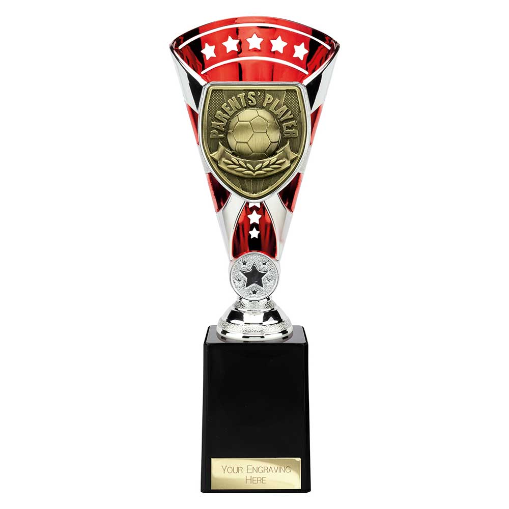 Cobra Football Trophy Cup Parents Player (Silver/Red)