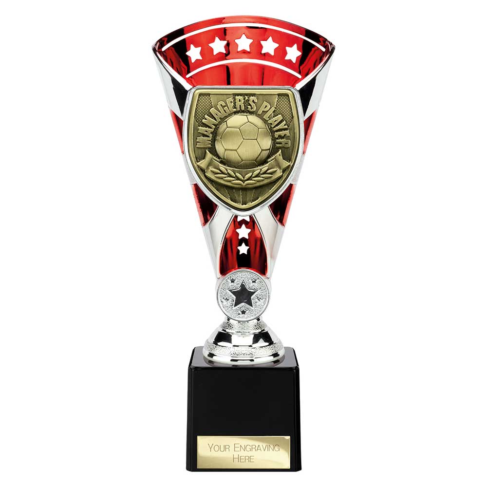 Cobra Football Trophy Cup Managers Player (Silver/Red)