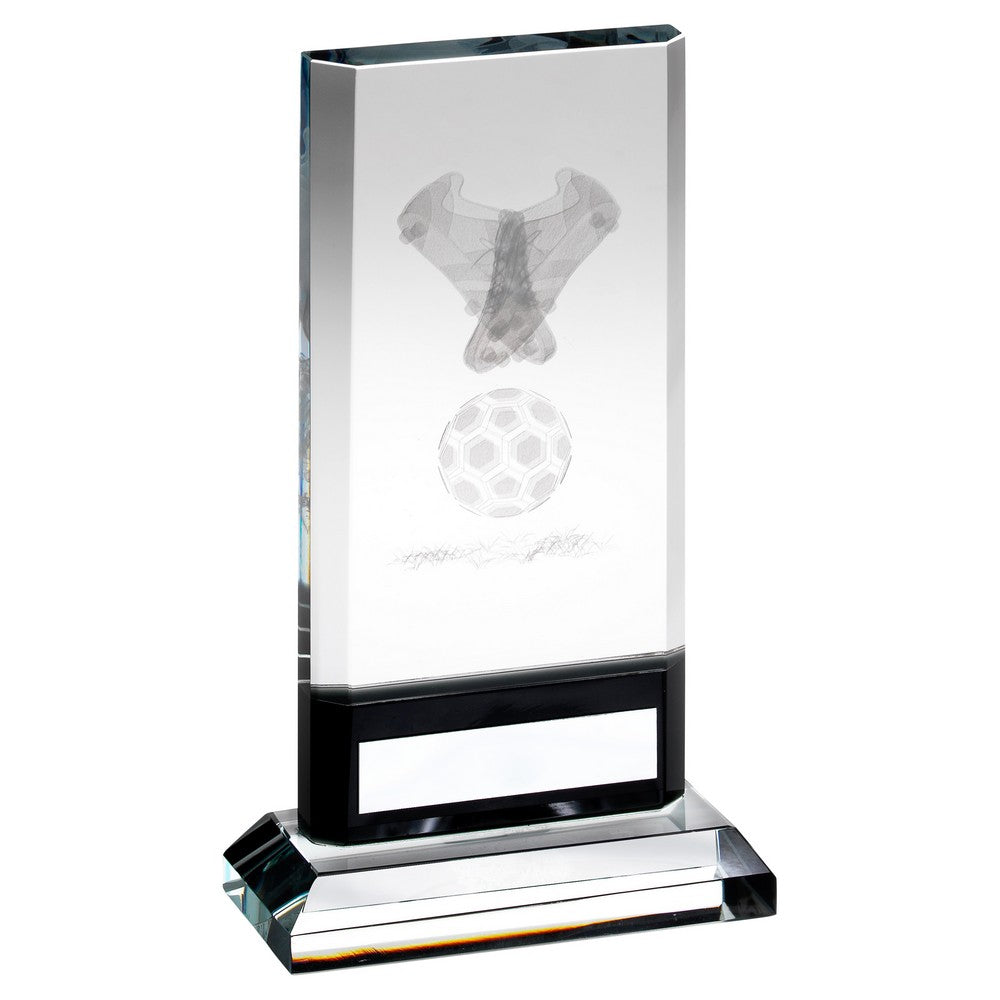 Glass Plaque With Lasered Football Image - 7.5in (CLEARANCE)