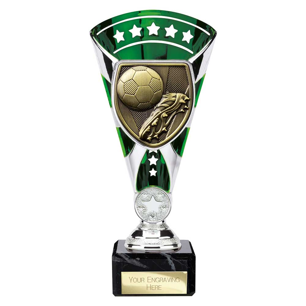 Cobra Trophy Cup Football Boot & Ball (Silver/Green)