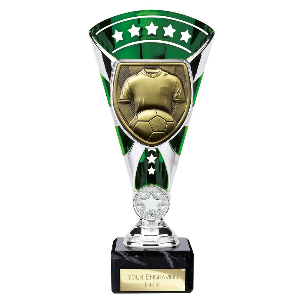 Cobra Trophy Cup Football Shirt & Ball (Silver/Green)