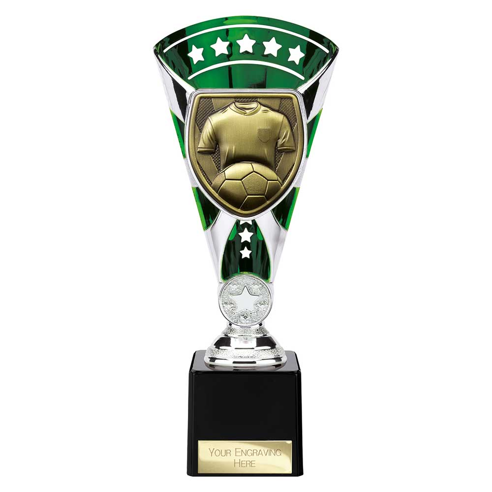 Cobra Trophy Cup Football Shirt & Ball (Silver/Green)