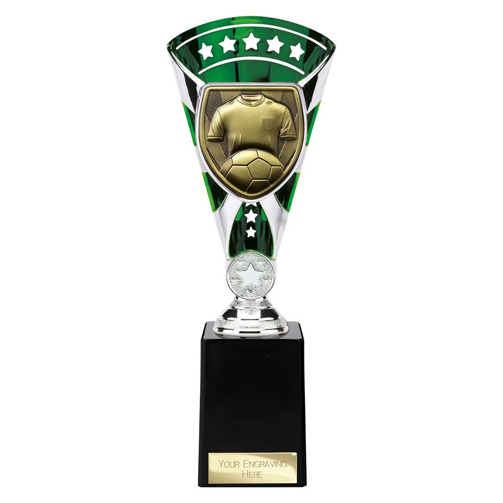 Cobra Trophy Cup Football Shirt & Ball (Silver/Green)