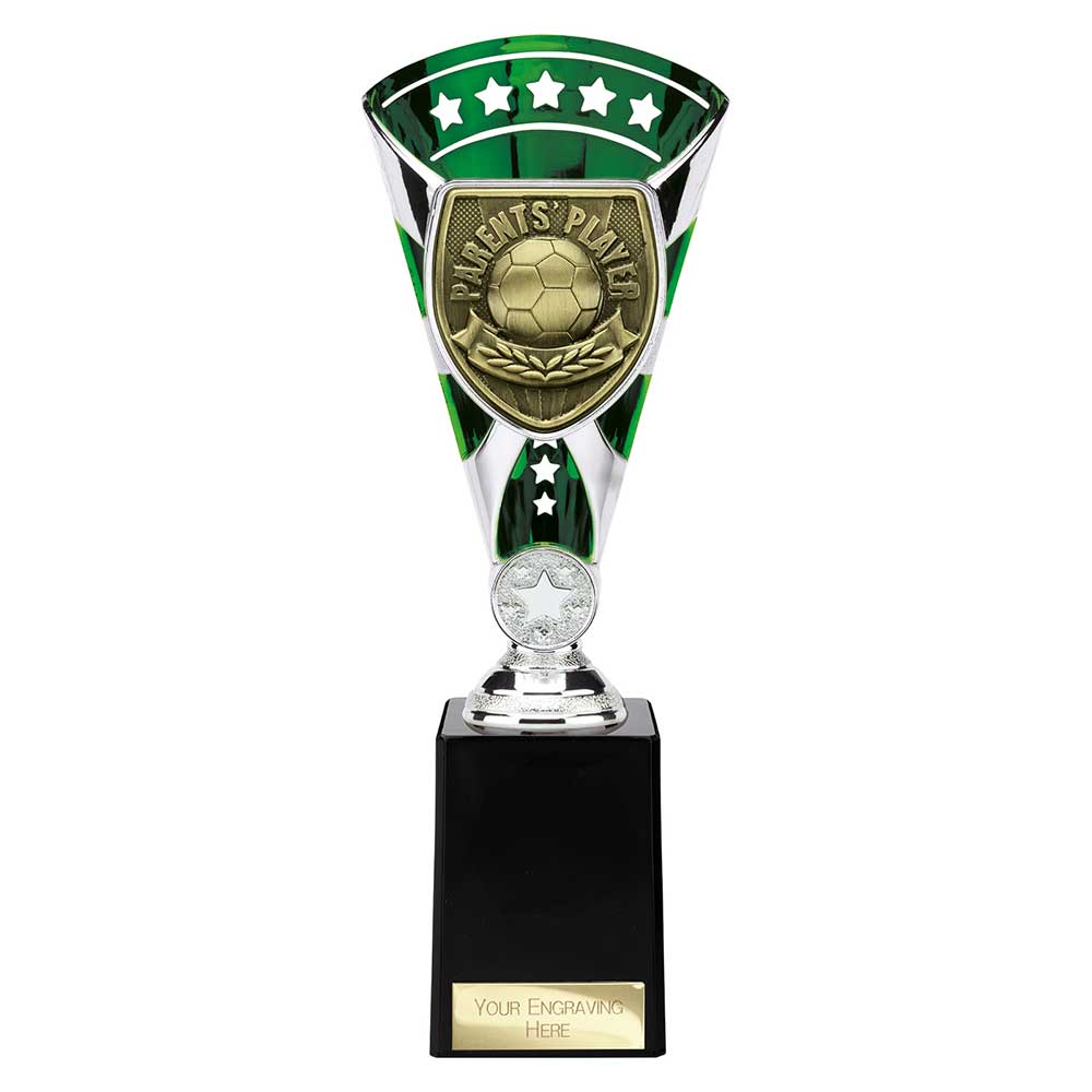 Cobra Football Trophy Cup Parents Player (Silver/Green)