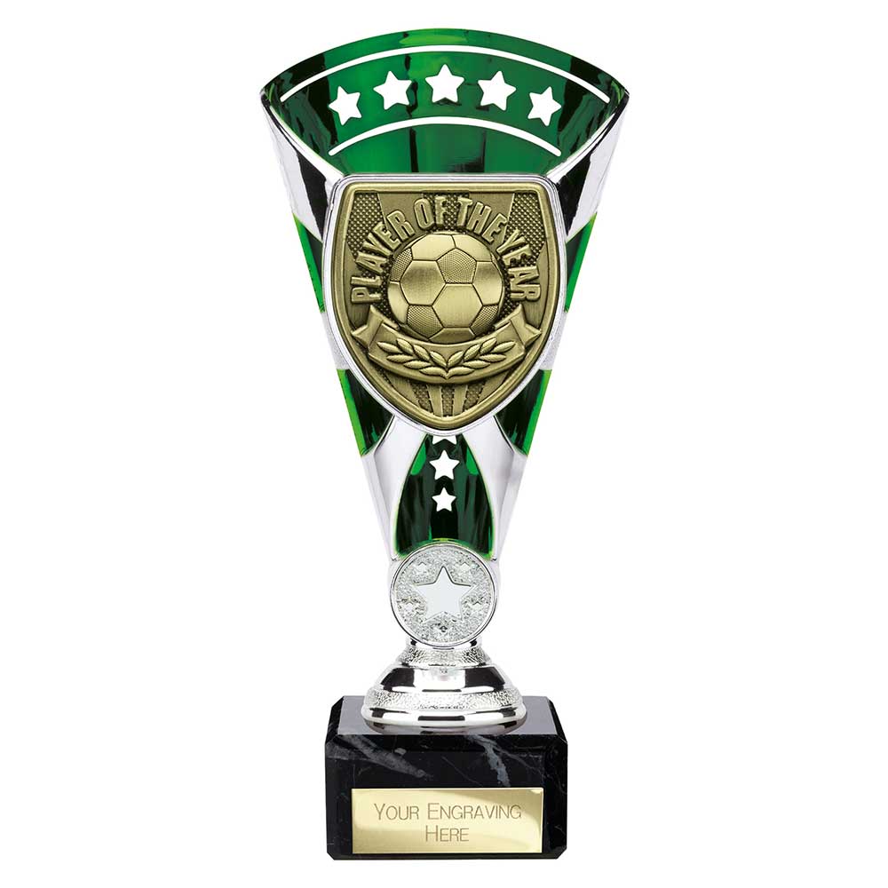 Cobra Football Trophy Cup Player of the Year (Silver/Green)