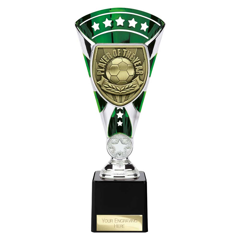 Cobra Football Trophy Cup Player of the Year (Silver/Green)