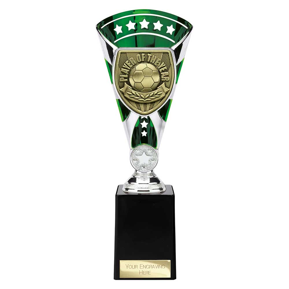 Cobra Football Trophy Cup Player of the Year (Silver/Green)