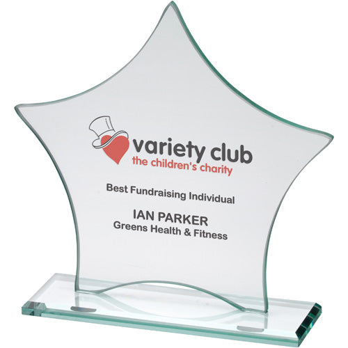 Personalised Jade Glass Star Plaque Award