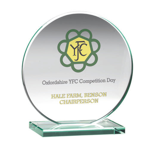 Personalised Jade Glass Circle Award