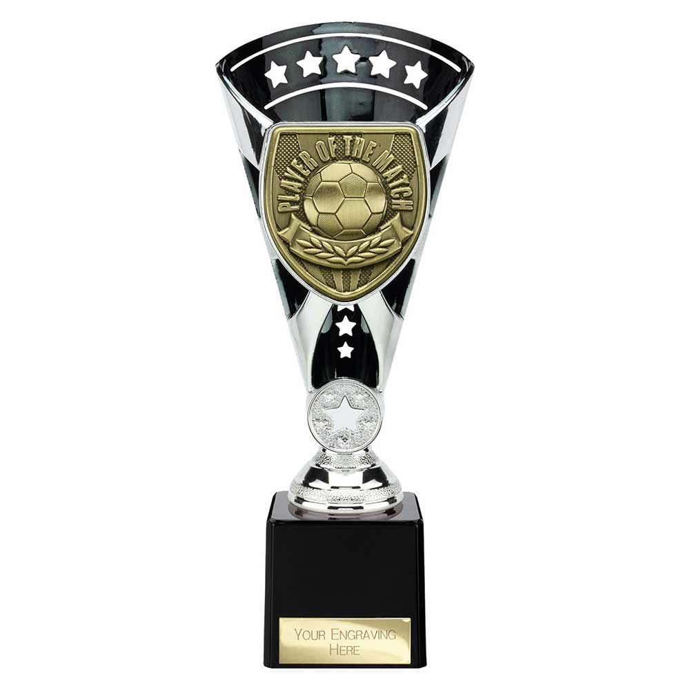 Cobra Football Trophy Cup Player of the Match (Silver/Black)