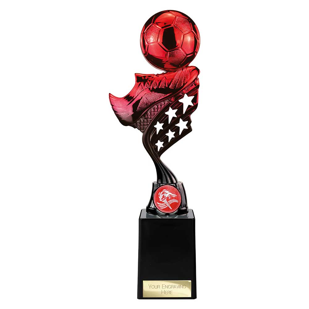 Innov8 Football Plastic Trophy - Red & Black