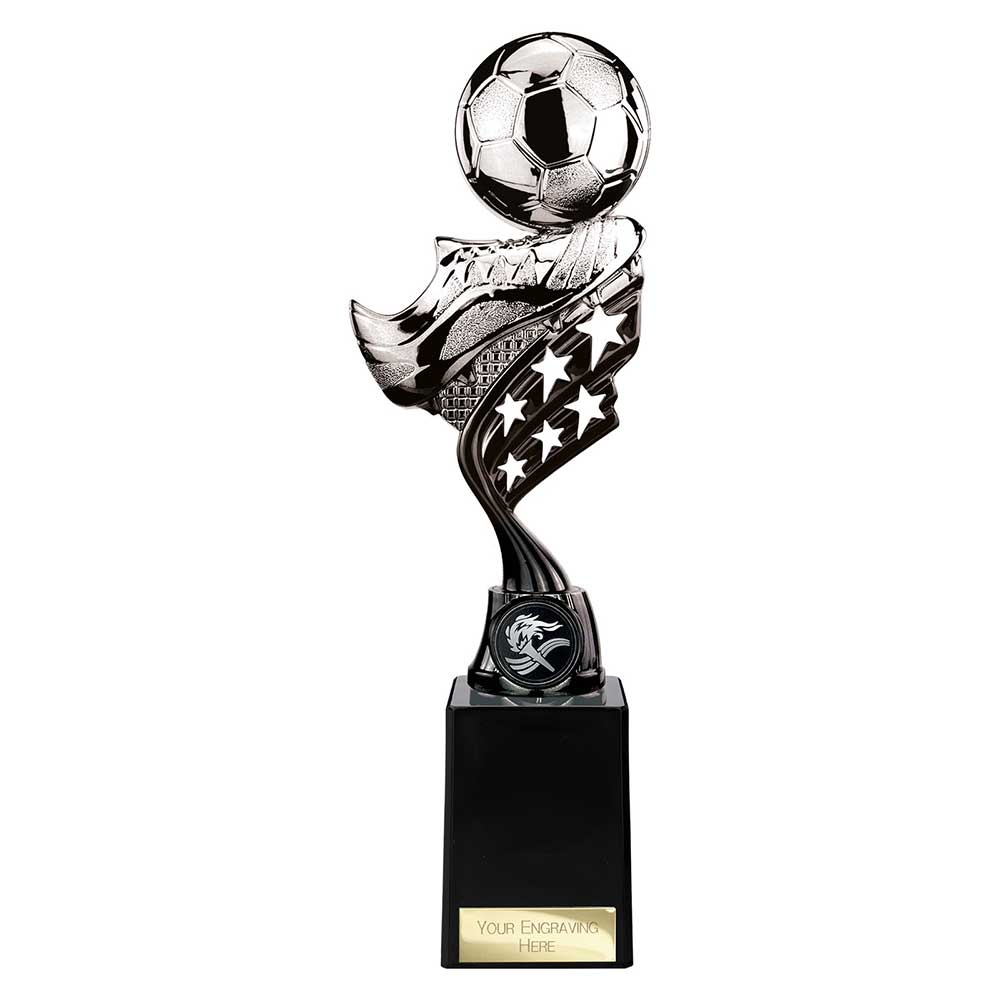 Innov8 Football Plastic Trophy - Silver & Black