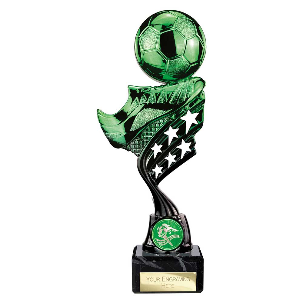 Innov8 Football Plastic Trophy - Green & Black