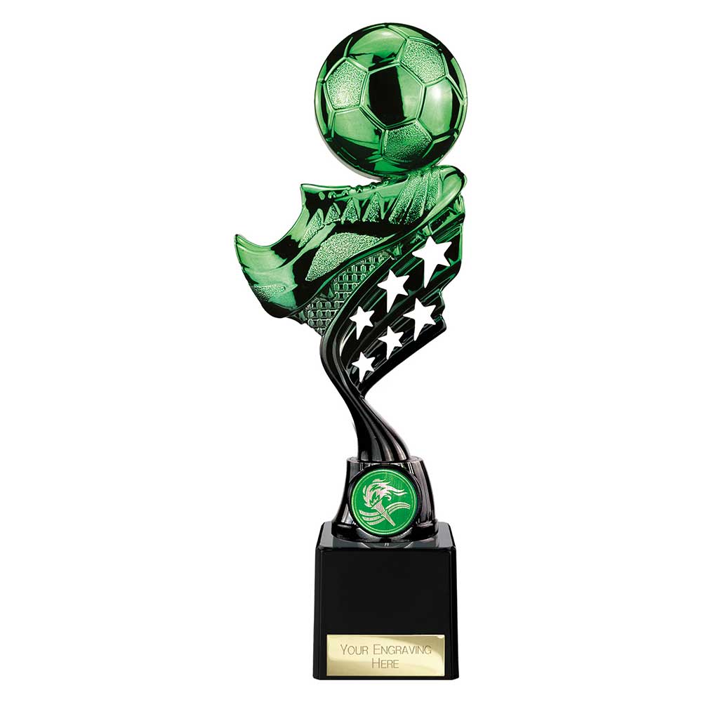 Innov8 Football Plastic Trophy - Green & Black