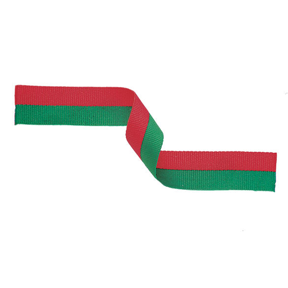 Red & Green Medal Ribbon with Clip