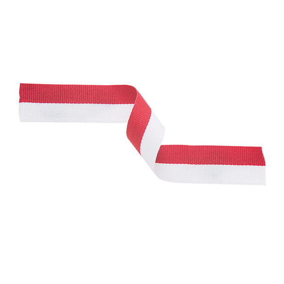 Red & White Medal Ribbon with Clip