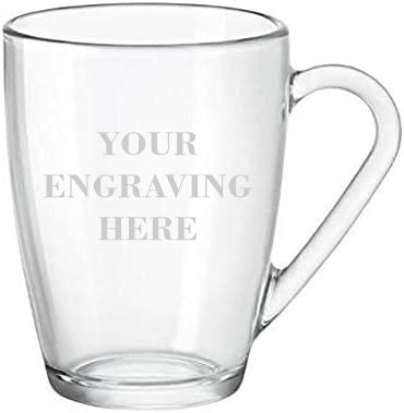 Engraved Large Glass Coffee/Tea/Latte Mug 32cl (11¼ oz)