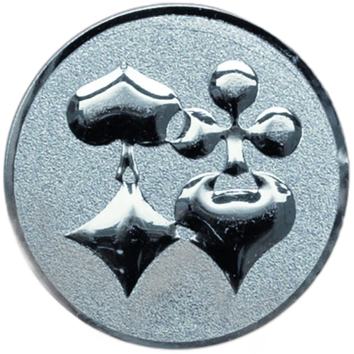Card Suits Silver Medal Centre