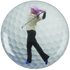 Female Golfer Swing Printed Medal Centre