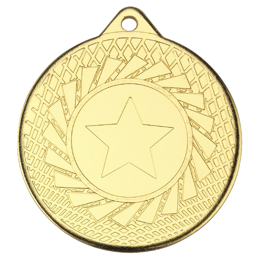 Classic Round Star Gold, Silver & Bronze Medals with Ribbon