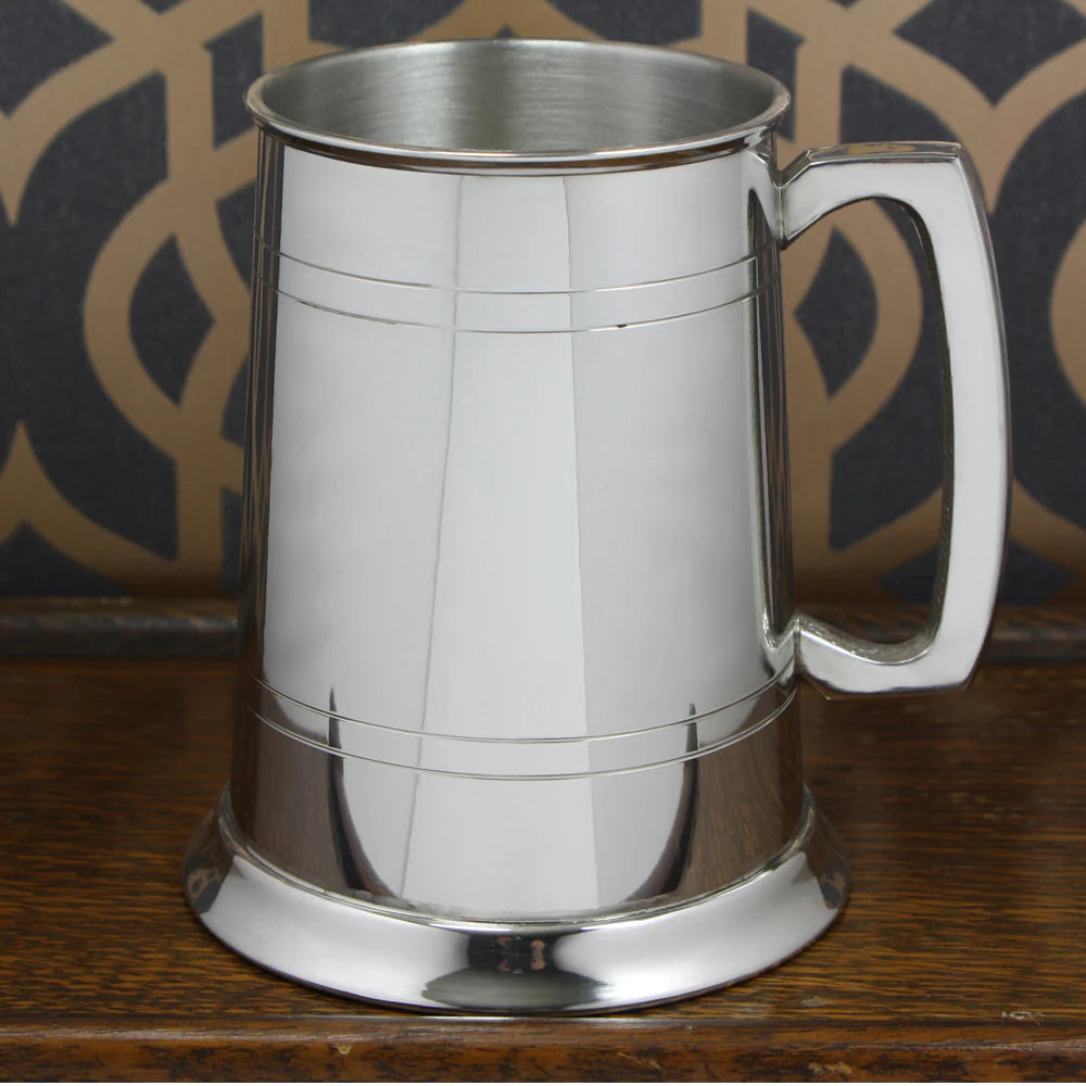 1 Pint Pewter Beer Mug Tankard With Classic Handle