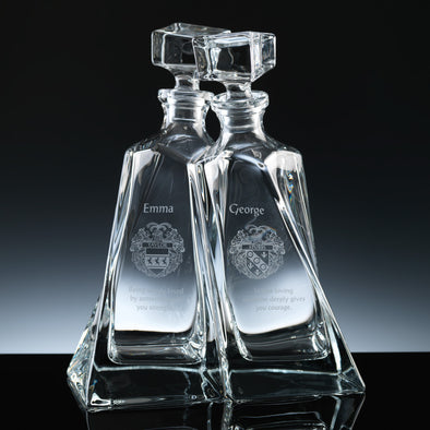 2 X 0.6l Lovers Decanters (Entwined Pair), Rigid Box (available with engraving)